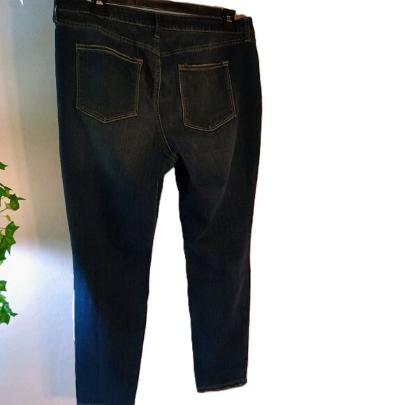 EUC: Sonoma Sze 16S Blue Goods For Life Curvy Skinny Dark Wash Frayed Hem Jeans - Picture 2 of 4